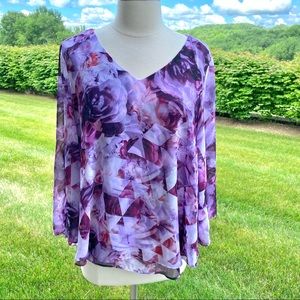 Jennifer Lopez Purple Split Back Top